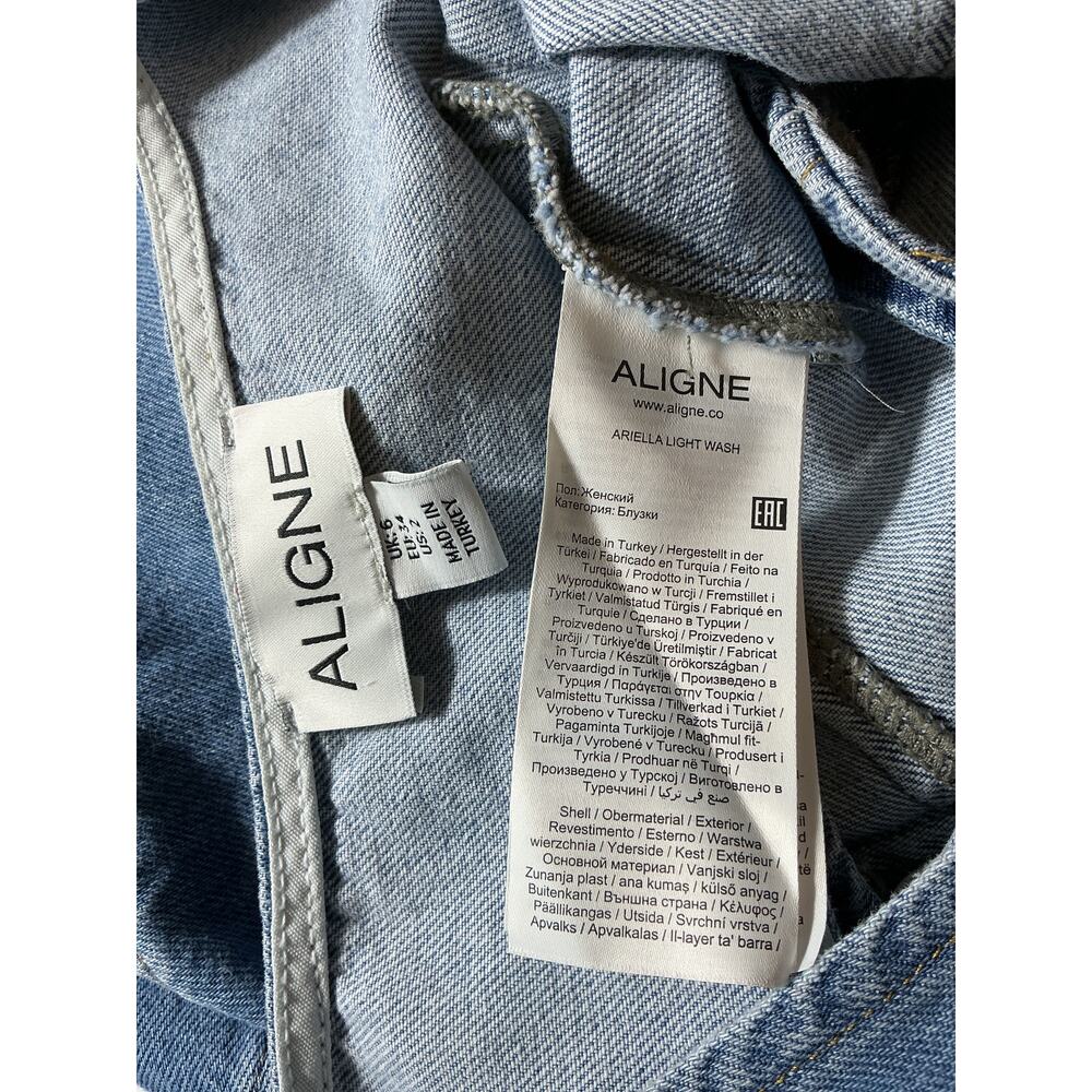 Aligne 'Ariella' Blue Cotton Button-Front Denim Tank Top Size 2 - Picture 4 of 4